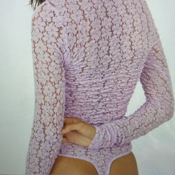 Free People Day & Night Laced High Neck Bodysuit - Picture 2 of 7